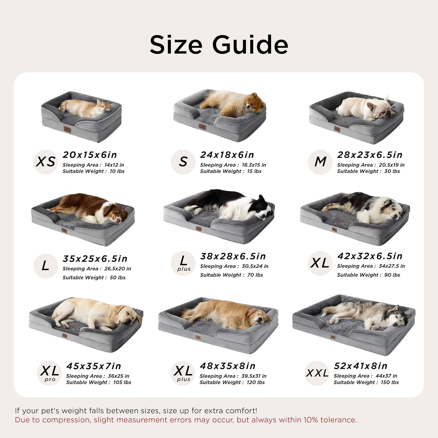 Orthopedic Dog Bed Medium Size Dogs - Washable Small Medium Dog Cat Bed Waterproof, Comfort Cats Couch Sofa with Washable Removable Cover, Pets Bed with Nonskid Bottom, Grey, 28"
