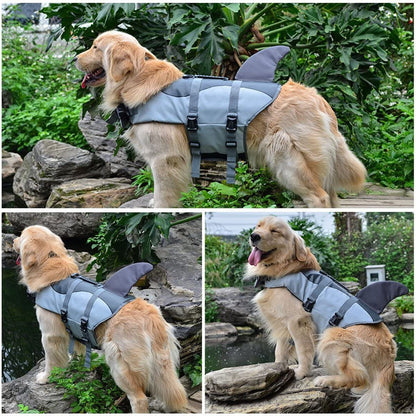 Adjustable Dog Life Jacket for Swimming - Quick-Drying, Dog Saver Vest with Safety Handle