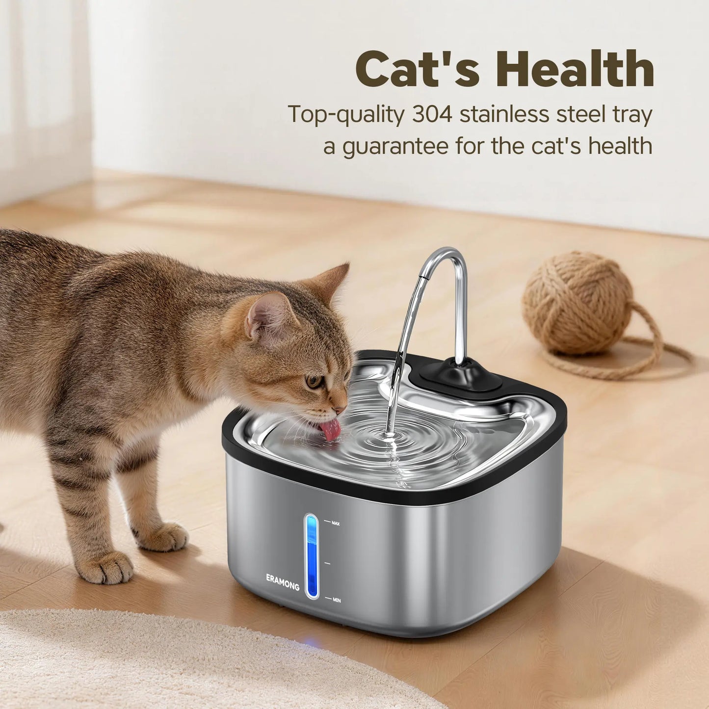 Cat Water Fountain, Pet Indoor Water Fountain, 4 Filters & Ultra Quiet Water Pump, 3.5 L/118.35 Oz Automatic Dog Water Bowl, Multifunctional Square Pet Water Fountain-W04B