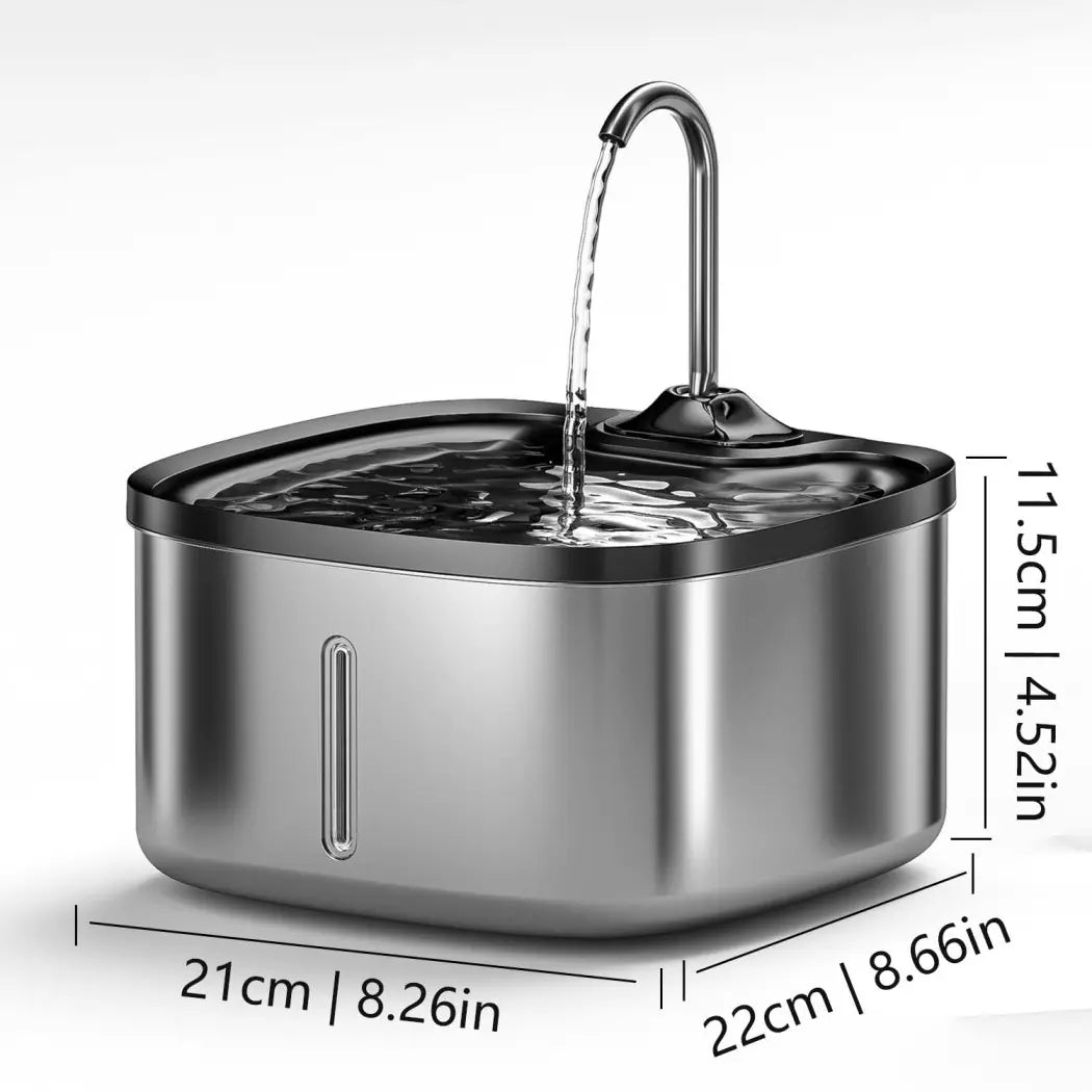 Cat Water Fountain, Pet Indoor Water Fountain, 4 Filters & Ultra Quiet Water Pump, 3.5 L/118.35 Oz Automatic Dog Water Bowl, Multifunctional Square Pet Water Fountain-W04B
