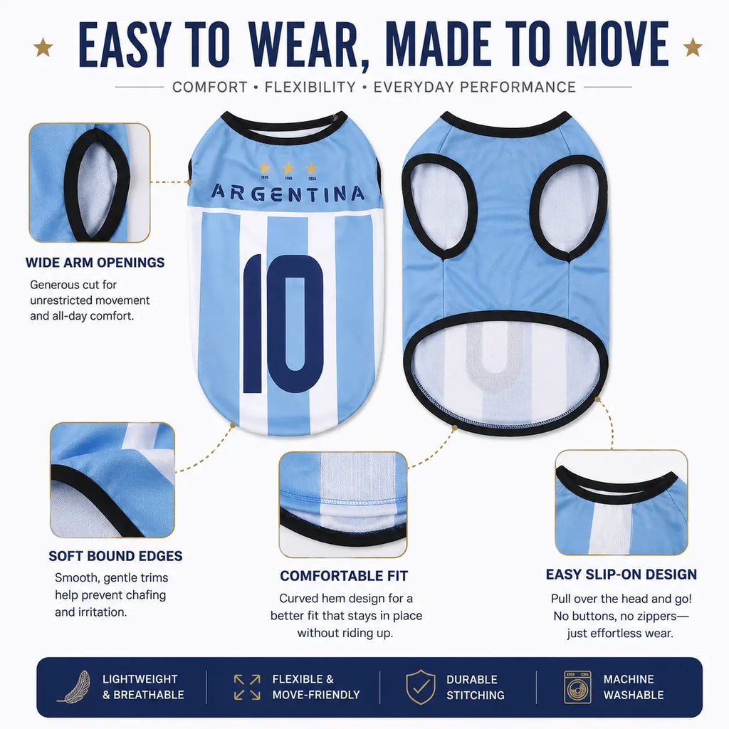 Pet Soccer Jersey - Team-Inspired Sleeveless for Small Medium Pets