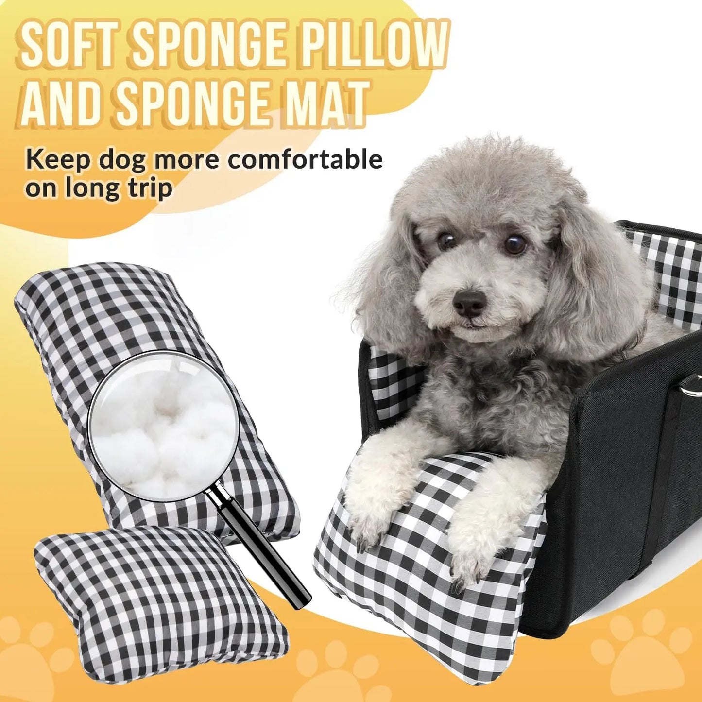 Premium Center Console Pet Car Seat – Secure Booster Bed & Anxiety Relief Travel Sleeper for Small Dogs & Cats
