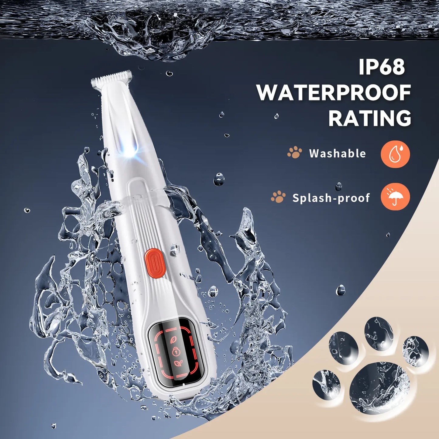 Professional Pet Grooming Clipper Kit – Rechargeable, Low-Noise Dog & Cat Paw Trimmer with LED Light & Dual-Speed Motor (Waterproof)