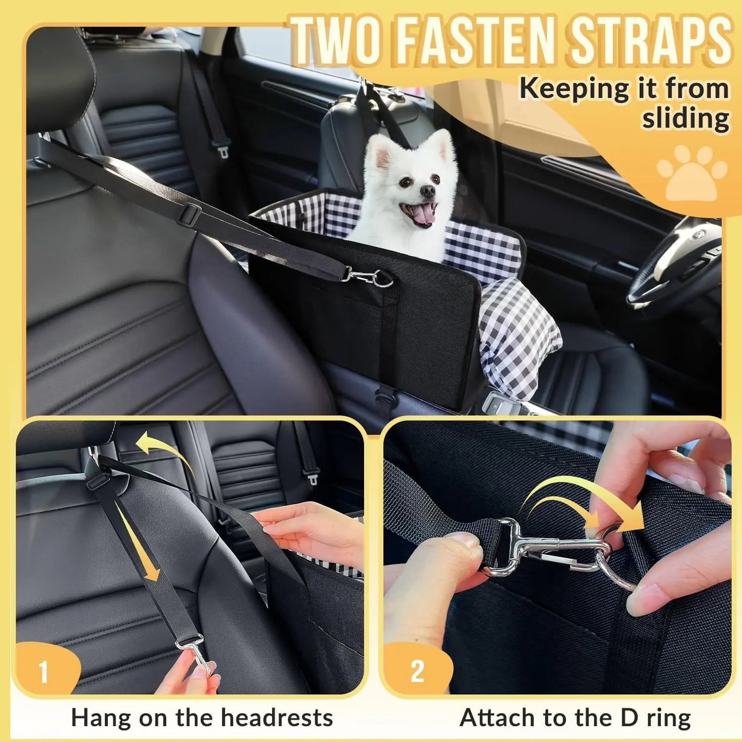 Premium Center Console Pet Car Seat – Secure Booster Bed & Anxiety Relief Travel Sleeper for Small Dogs & Cats