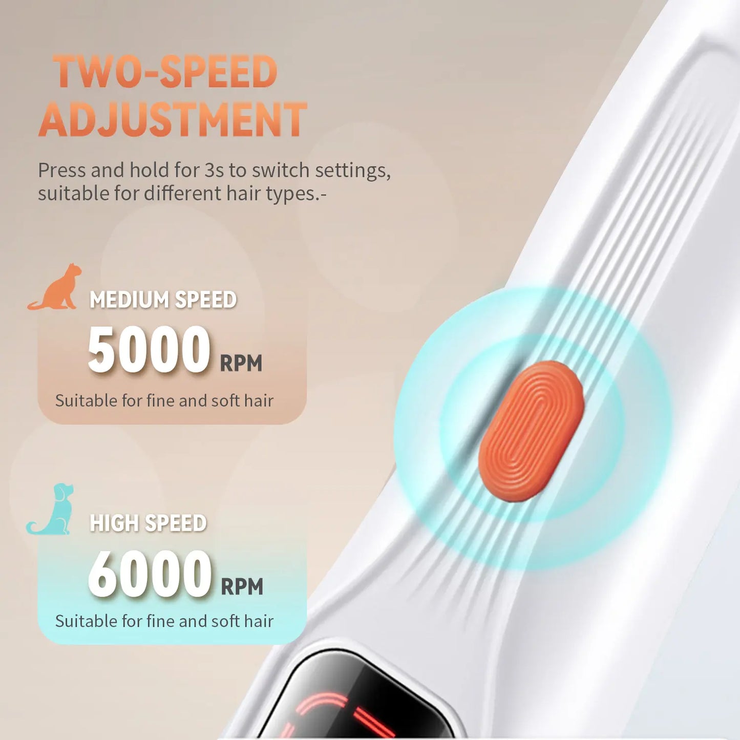Professional Pet Grooming Clipper Kit – Rechargeable, Low-Noise Dog & Cat Paw Trimmer with LED Light & Dual-Speed Motor (Waterproof)