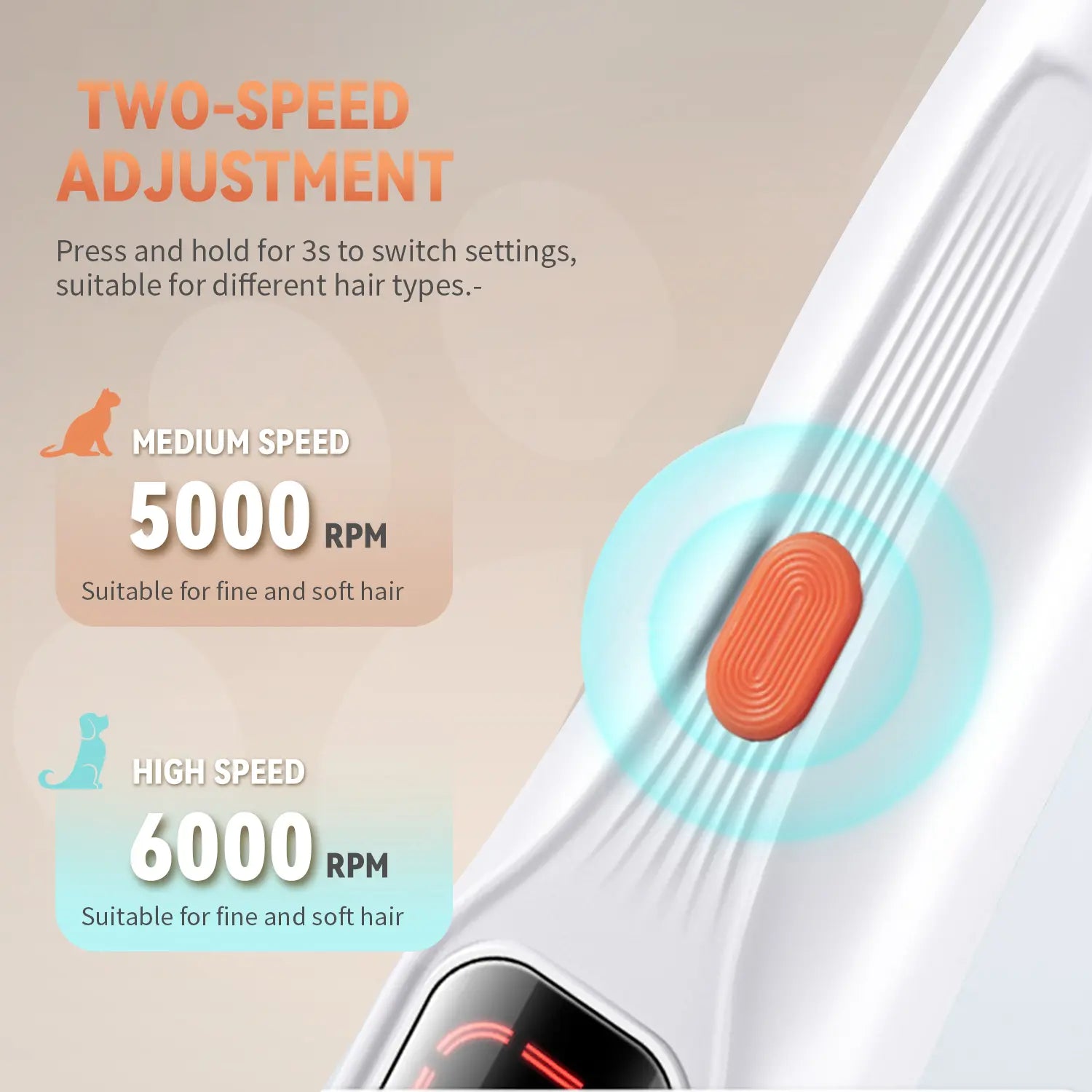 Professional Pet Grooming Clipper Kit – Rechargeable, Low-Noise Dog & Cat Paw Trimmer with LED Light & Dual-Speed Motor (Waterproof)
