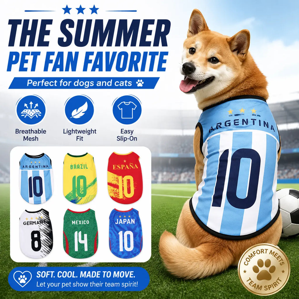 Pet Soccer Jersey - Team-Inspired Sleeveless for Small Medium Pets