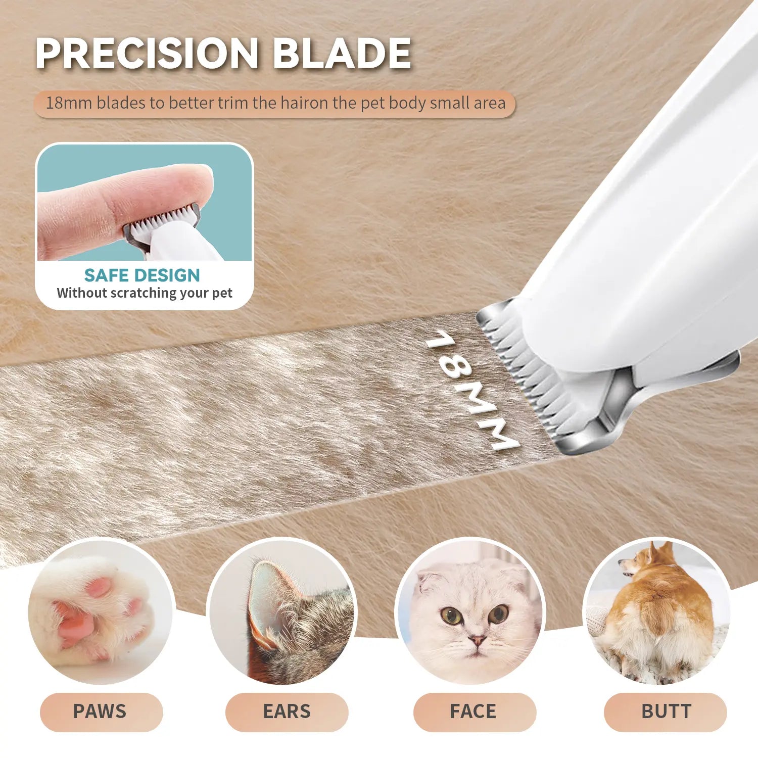 Professional Pet Grooming Clipper Kit – Rechargeable, Low-Noise Dog & Cat Paw Trimmer with LED Light & Dual-Speed Motor (Waterproof)
