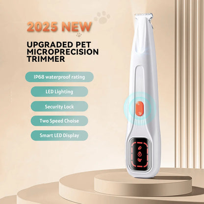 Professional Pet Grooming Clipper Kit – Rechargeable, Low-Noise Dog & Cat Paw Trimmer with LED Light & Dual-Speed Motor (Waterproof)