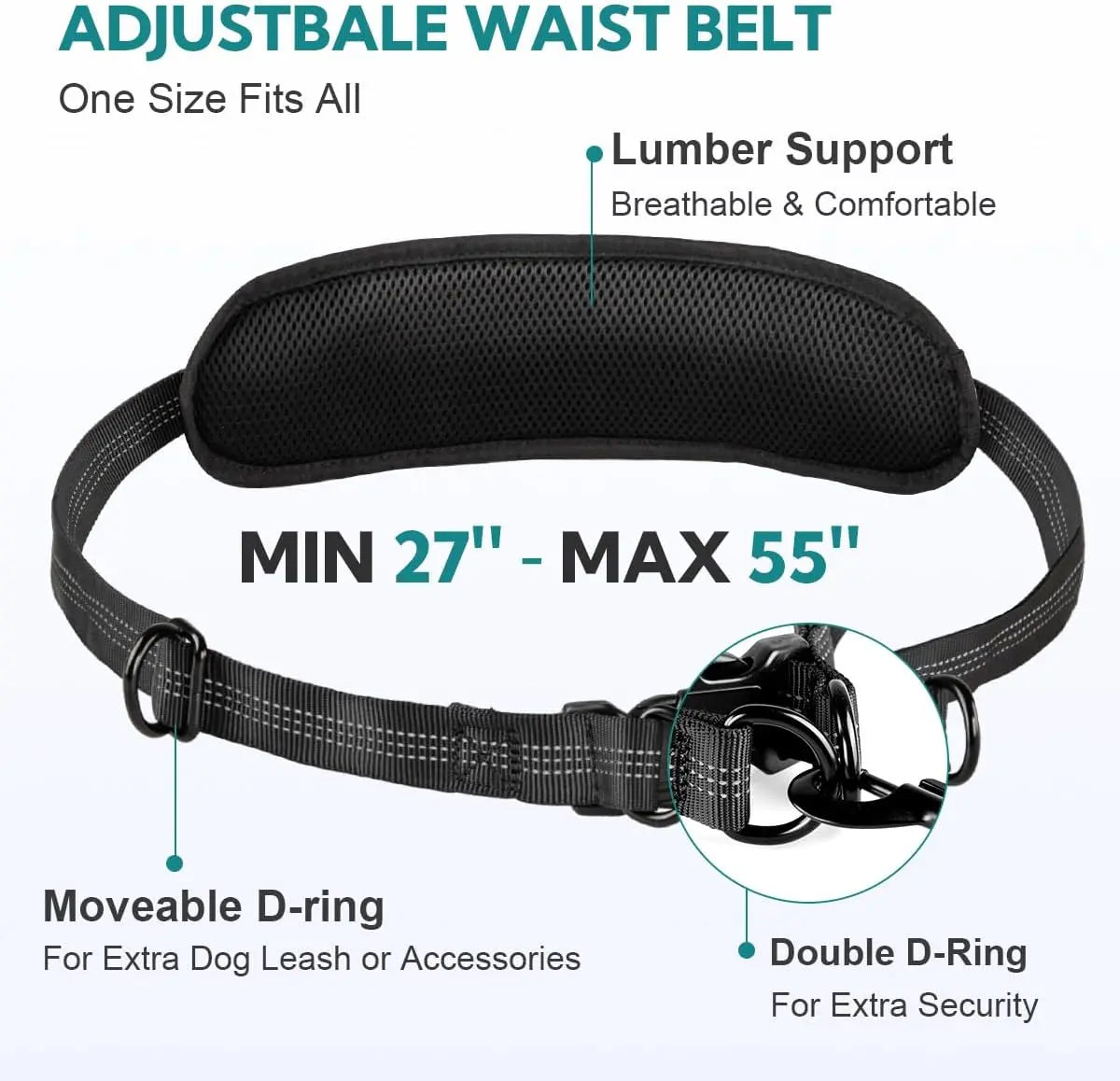 Hands-Free Dual Dog Leash with Waist Bag & Cushioned Pad – Walk Two Dogs with Ease No Tangles, No Stress