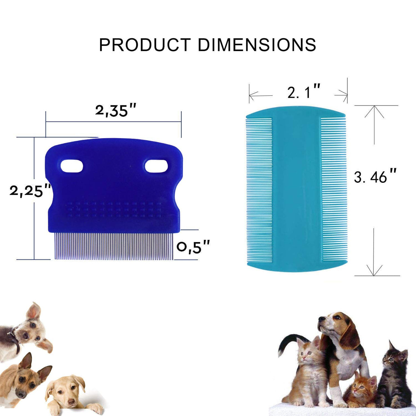 3-Piece Dog Tear Stain Remover Comb Set