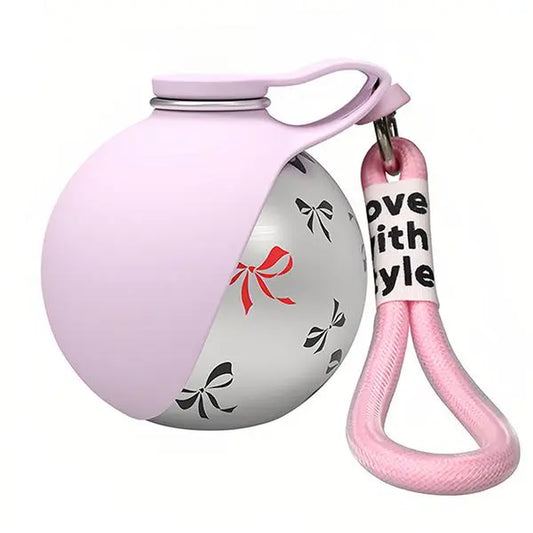 Portable Pet Water Bottle – 285ml Stainless Steel Dog Travel Dispenser with Foldable Silicone Bowl
