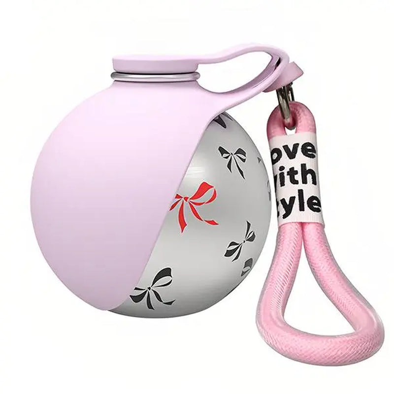 Portable Pet Water Bottle – 285ml Stainless Steel Dog Travel Dispenser with Foldable Silicone Bowl