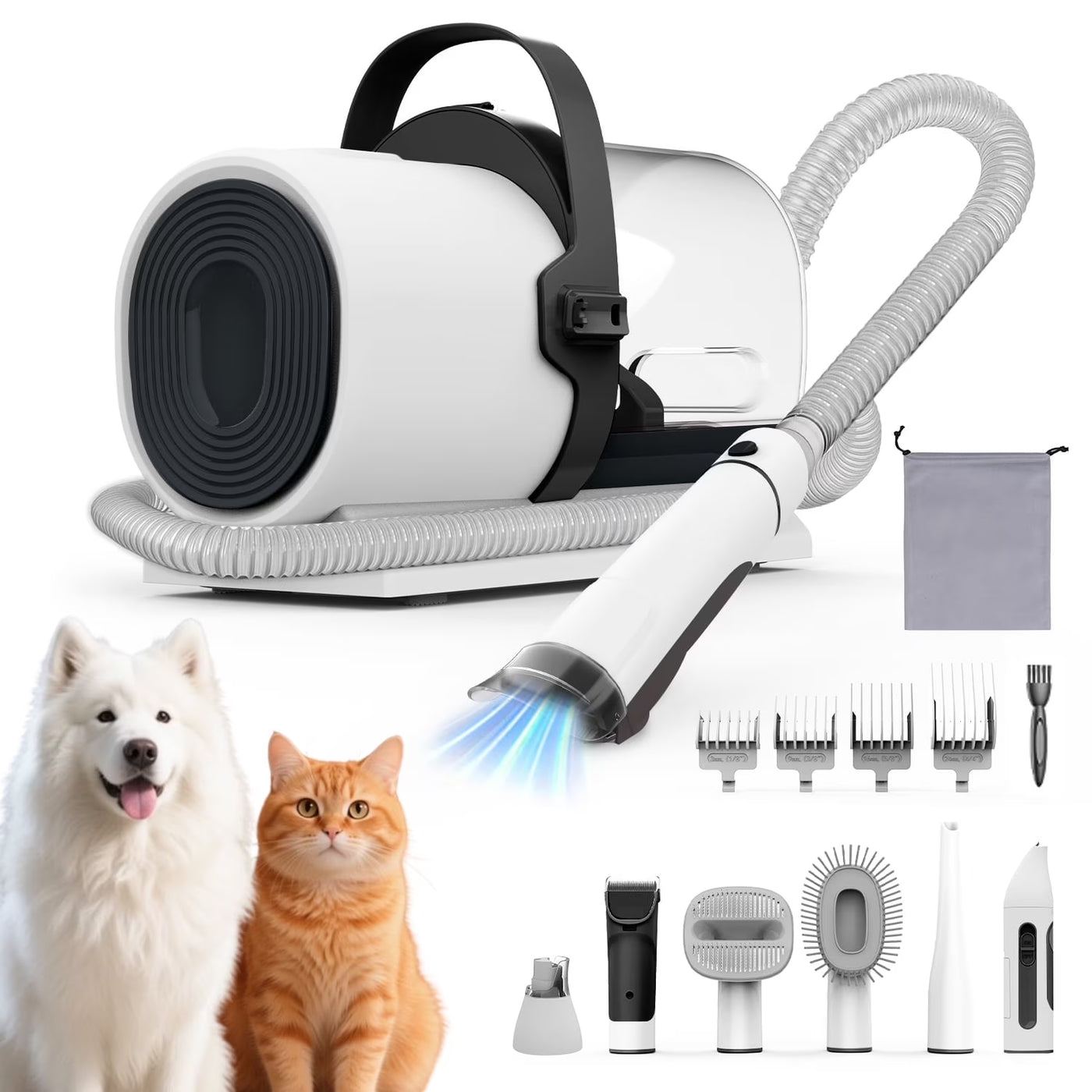 7-in-1 Pet Grooming Kit & Vacuum | 11000Pa Powerful Suction for Shedding & Hair Care