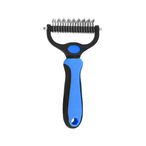 Pet Dematting Undercoat Rake for Long Haired Dogs Cats, Double Sided Deshedding Brush, Pain Free Tangle Remover to Reduce Shedding & Mats, Pet Grooming Tool N2 Comb