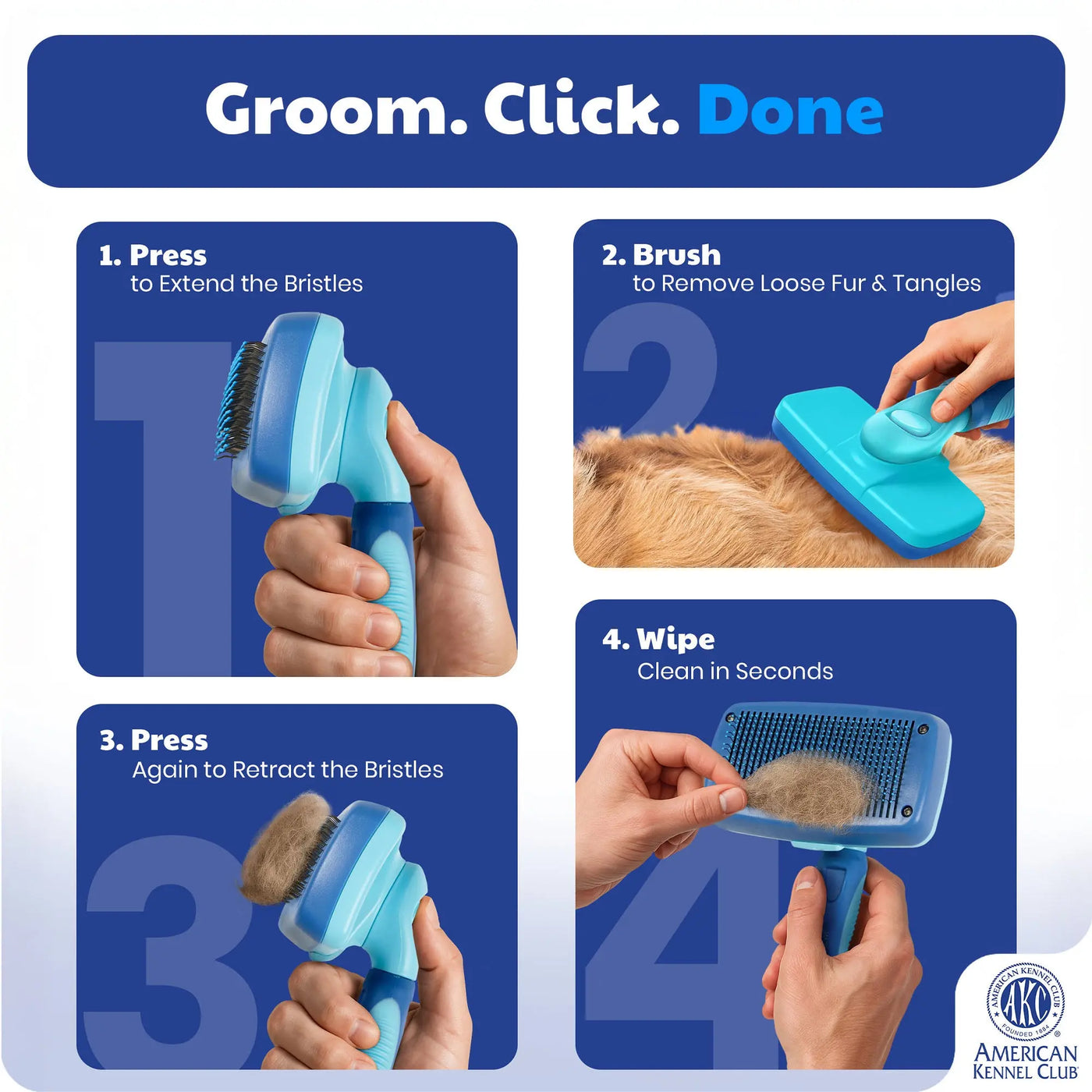 Self-Cleaning Slicker Brush for Dogs & Cats