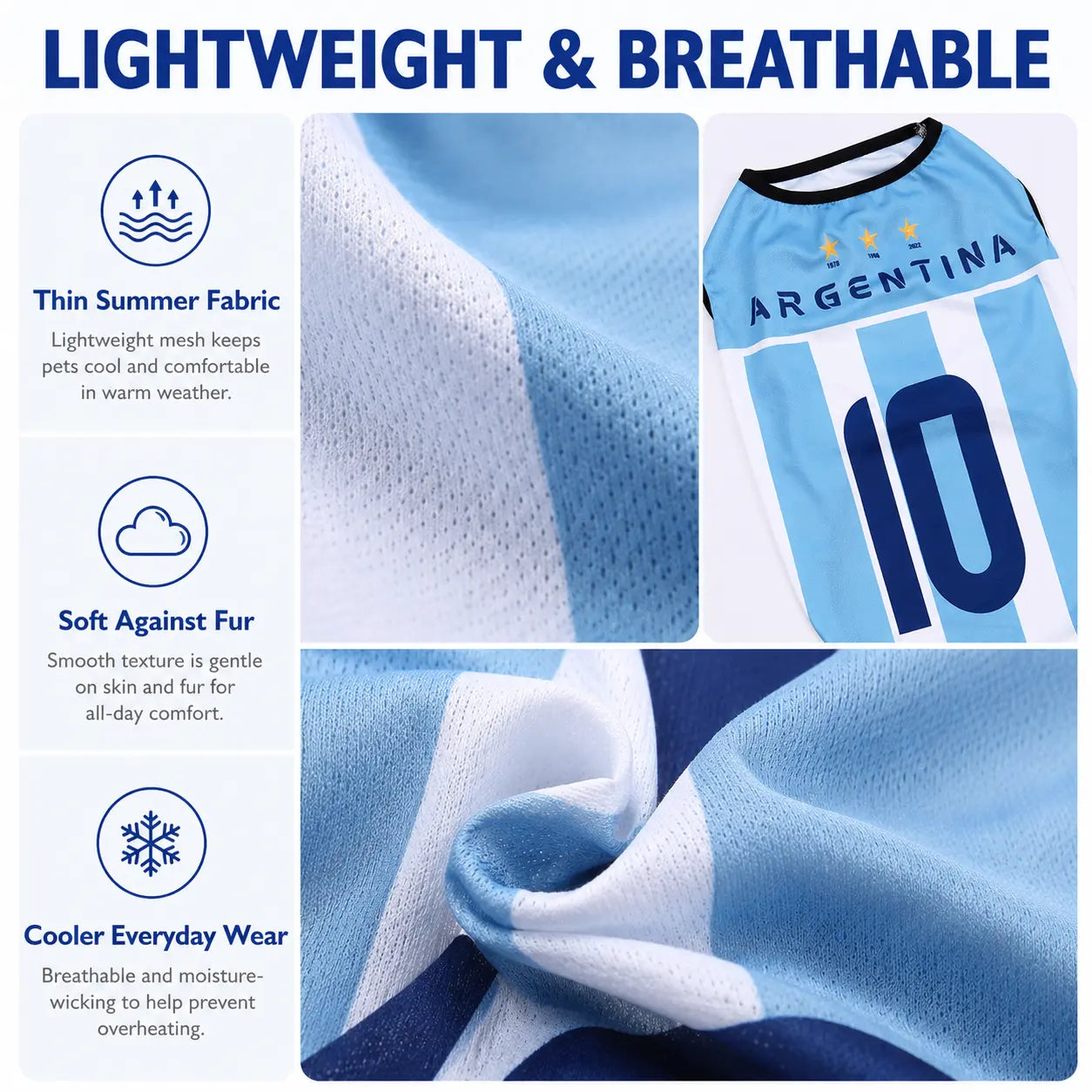 Pet Soccer Jersey - Team-Inspired Sleeveless for Small Medium Pets