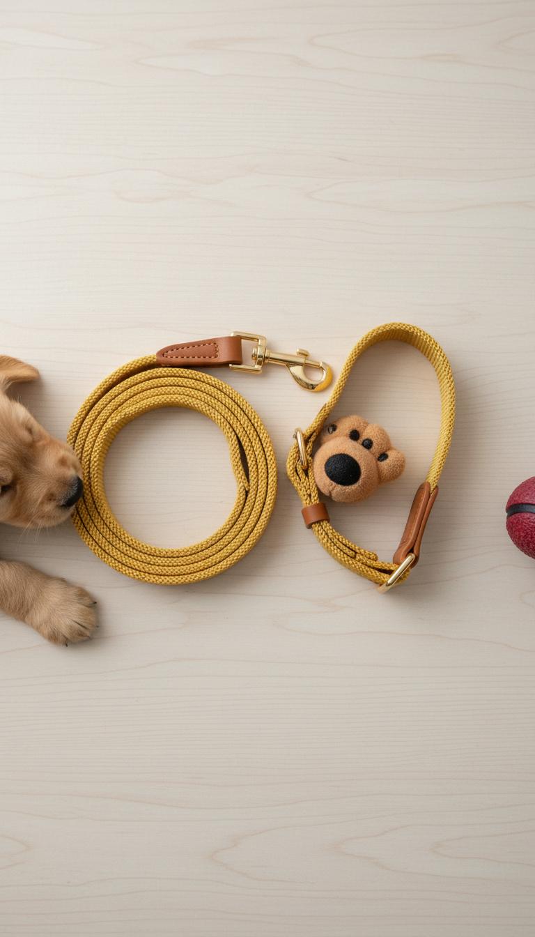 Colorblock Leash With Mascot Print